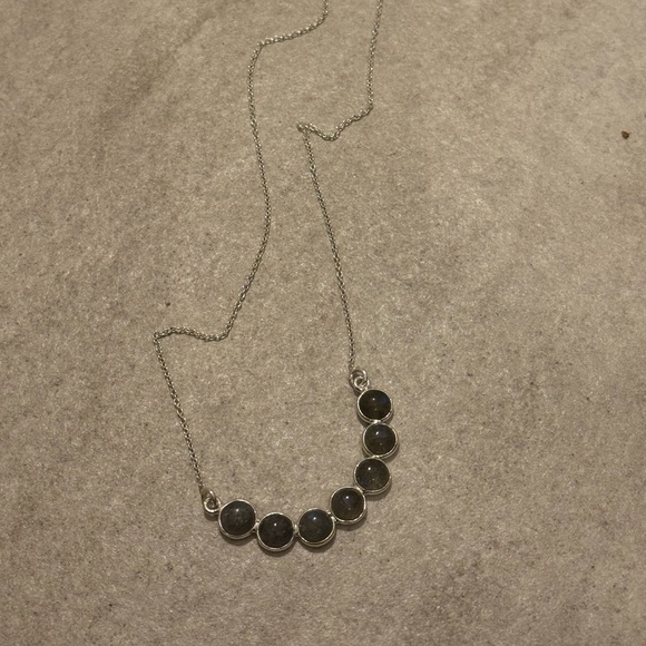 STERLING SILVER LABRADORITE GEMSTONE NECKLACE - Picture 10 of 11